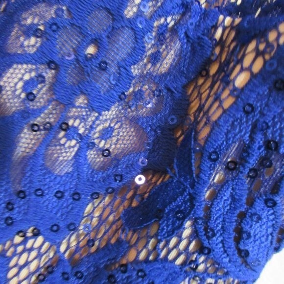SPEECHLESS SIZE 3 ROYAL BLUE DRESS HI LOW LACE SPARKLES FORMAL COBALT BLUE - Picture 5 of 8